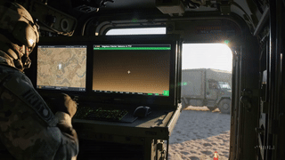 Animated Intelligence Collector UI showing UAV command visualization (training demo)